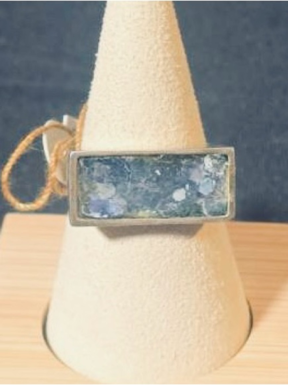 Genuine Roman Glass Sterling Silver Ring